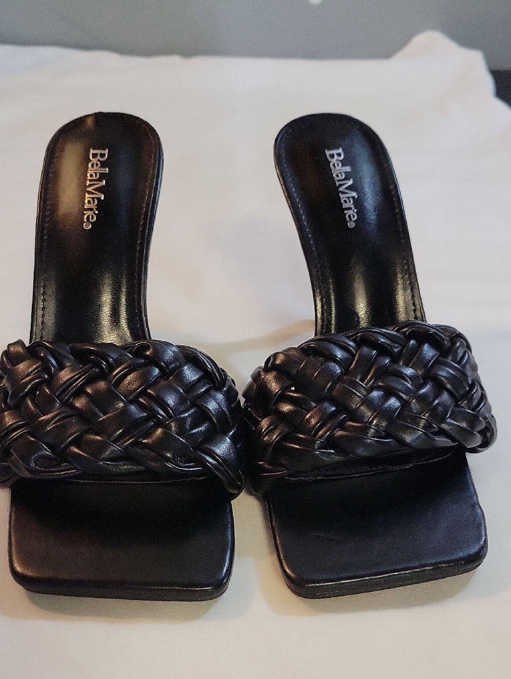 Bella Marie Black Braided Slide Mules